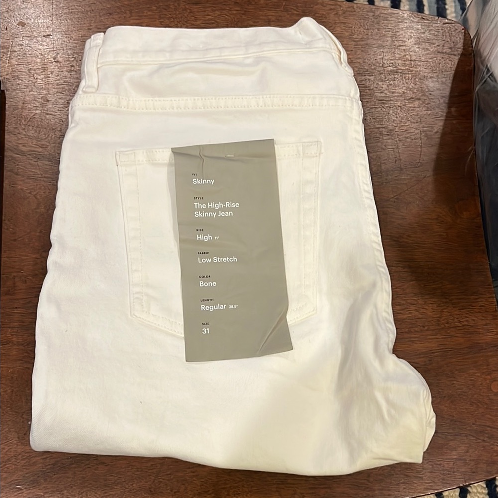 Everlane Bone High-Rise Skinny Jeans